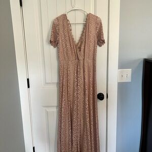 Baltic Born Lace Maxi Dress in Blush